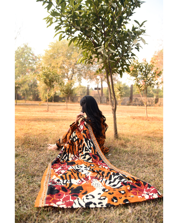 AMÈLORE Women’s 3-Piece Mustard Khaddar Suit – Warm Winter Embroidered Elegance