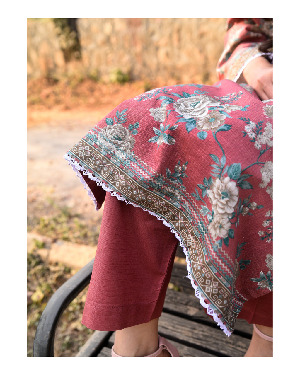 AMÈLORE Women’s 3-Piece Muted Pink Khaddar Suit – Soft Winter Embroidered Elegance