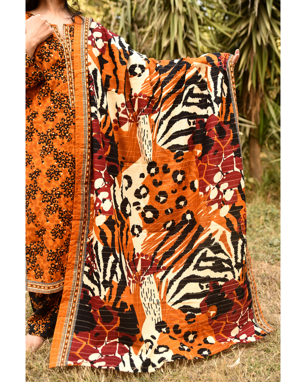 AMÈLORE Women’s 3-Piece Mustard Khaddar Suit – Warm Winter Embroidered Elegance