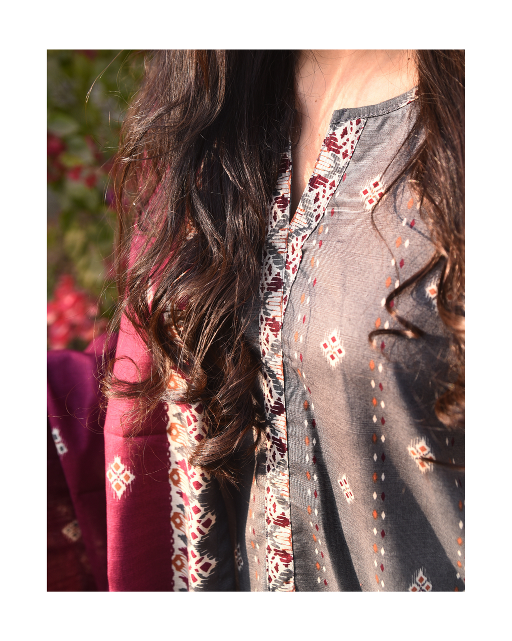 AMÈLORE Women’s 3-Piece Grey Khaddar Suit – Elegant Winter Embroidered Set